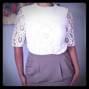 White lacey long sleeve shirt